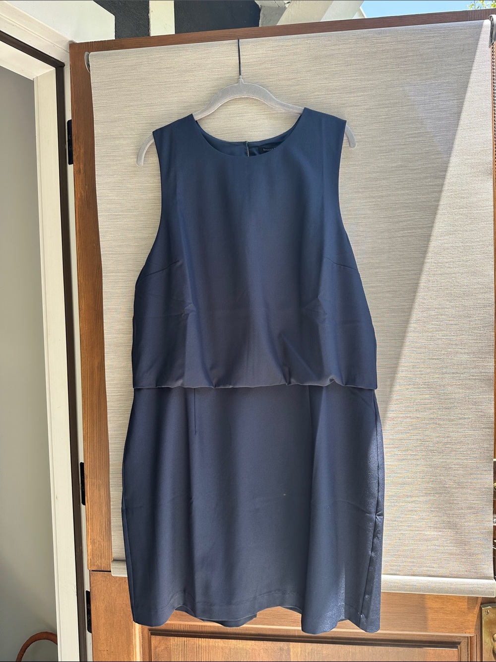 Banana Republic Navy Sleeveless Layered Dress